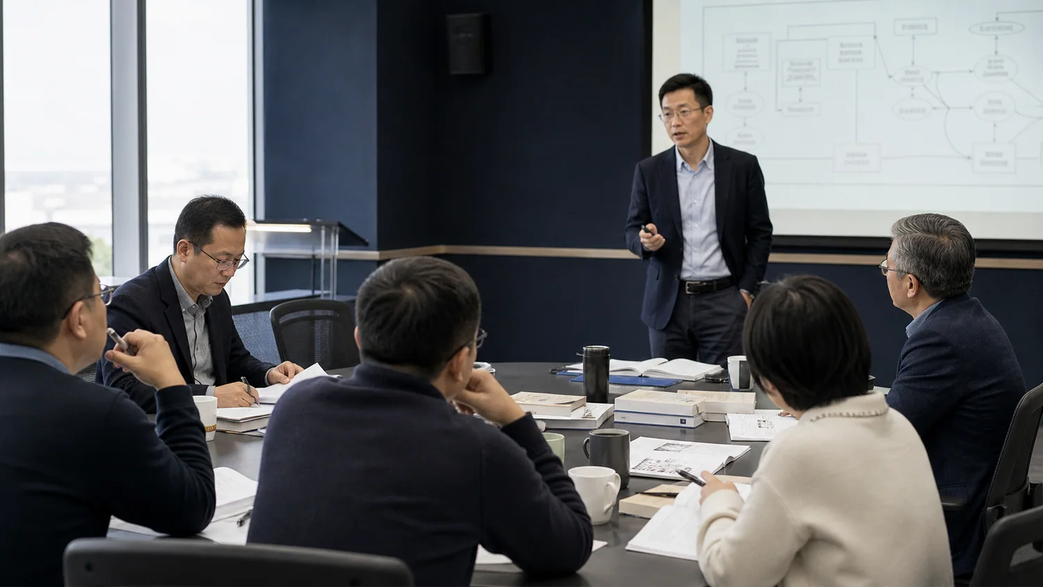 DBA 学员在研究课堂中进行阶段汇报