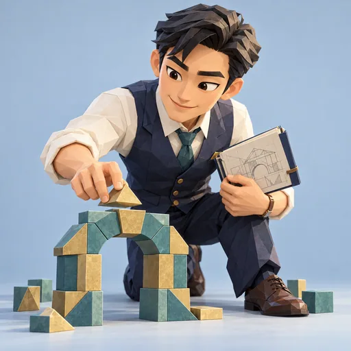 落地建筑师卡通人物
